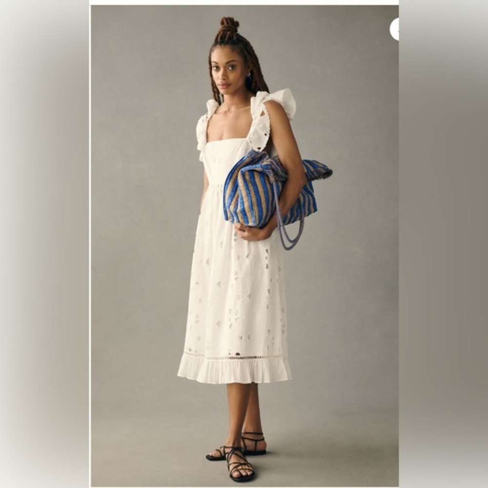 NWT Forever That Girl Tie-Back Ruffled Eyelet Dress size XS